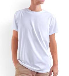 Футболка двуслойная  унисекс, плотность 175 г/м2, цвет белый, САН, размер 46 (M) - фото 2                                    title=