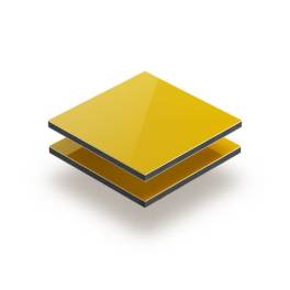 Алюминиевая композитная панель 3мм яично желтый Goldstar RAL1023 стенка 0,3, 1220*4000 мм  								
