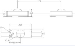Светодиодный модуль ACL 2835 CRI 90+ mini 33Lm/0,5W/170 град/6500K/IP67 - фото 2                                    title=