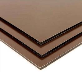 Алюминиевая композитная панель 3мм коричневая Goldstar RAL8002 стенка 0,3, 1220*4000 мм								