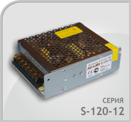 Блок питания AC-12V/120W/IP20 Slim открытый металлический корпус								