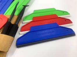 Ракель RUBBER средней жесткости синий, форма 2 в 1, со съемной ПВХ вставкой, 195 x 60 мм - фото 2                                    title=