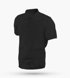 Рубашка поло 100% х\б, классика,унисекс, плотность 200 г/м2, цвет черный,  размер 44 (S)								